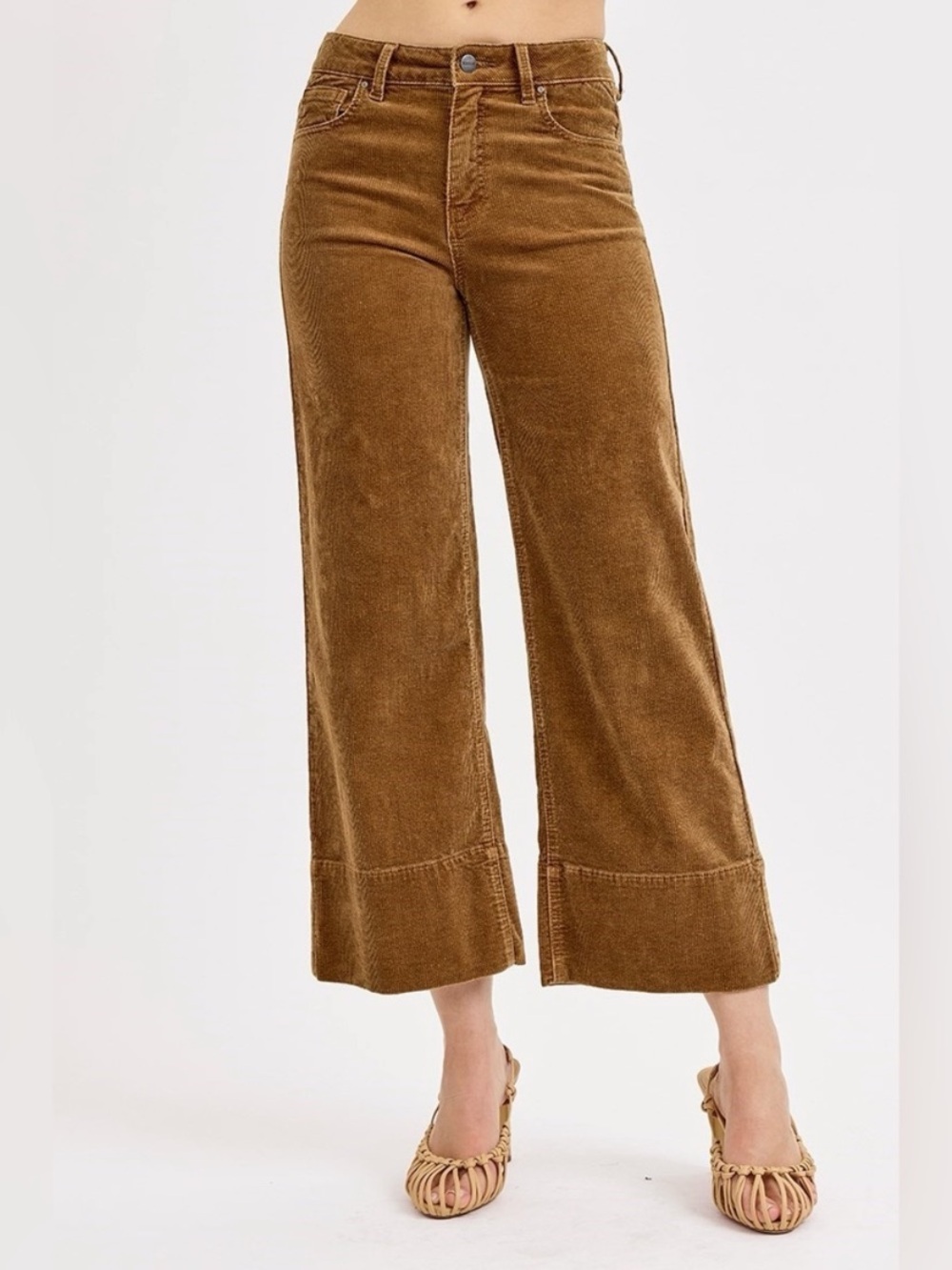 335 RISEN HIGH RISE CROP WIDE CORDUROY PANTS